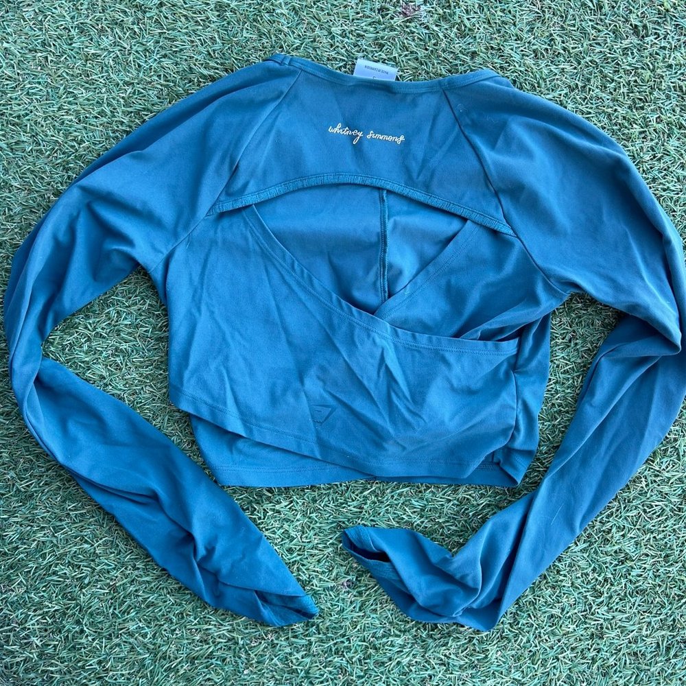 Gymshark X Whitney Simmons Amazon Green Long Sleeve Crop Top